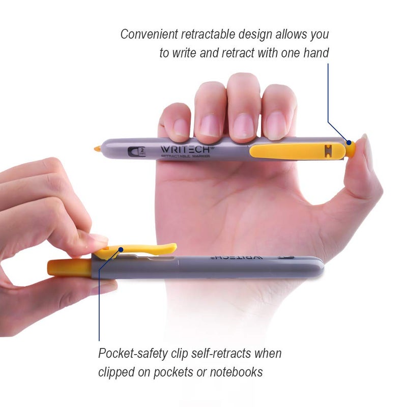 WRITECH Retractable Permanent Markers Assorted : Fine Point Marker Pen,12 Count - Image 2